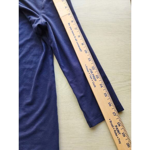 TOP-ANN TAYLOR-Basic-Rayon Spandex-Navy Blue-3/4 Length Sleeves--SIZE SMALL - Picture 13 of 13